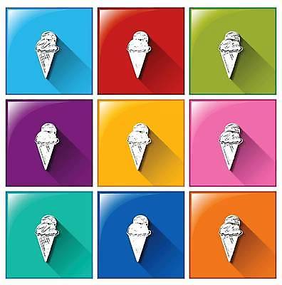 EPS 해외이미지 일러스트 버튼 아이스크림 사람없음 컬러풀 해외일러스트 컬러 디저트 파일형식 벡터 이미지허브