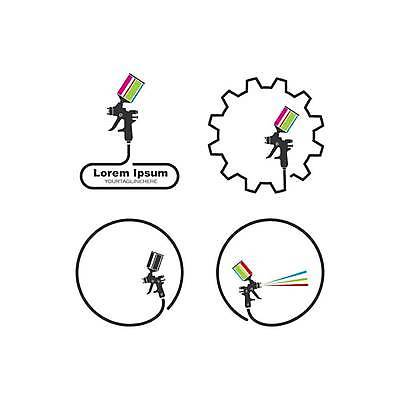 EPS 해외이미지 디자인 일러스트 사람없음 장비 심볼 톱니바퀴 스프레이 분무기 스타일 에어건 해외일러스트 공구 파일형식 벡터 이미지허브