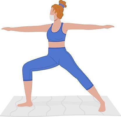 EPS 해외이미지 전신 여자 일러스트 팔벌리기 마스크 한명 성인 운동복 스트레칭 매트 다리벌리기 얼굴없음 성인여자한명만 해외일러스트 1 옷 모션 사람 운동 여자한명만 성인여자만 파일형식 벡터 이미지허브