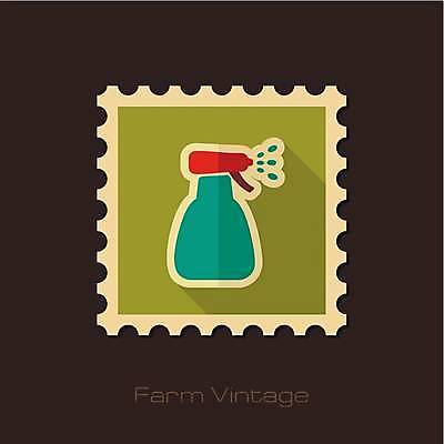 EPS 해외이미지 일러스트 사람없음 연두색 파란색 분무기 우표 해외일러스트 컬러 초록색 파일형식 벡터 이미지허브