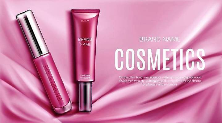 EPS 해외이미지 분홍색 일러스트 사람없음 뷰티 화장품 립스틱 실크 립글로스 해외일러스트 컬러 직물 파일형식 벡터 이미지허브