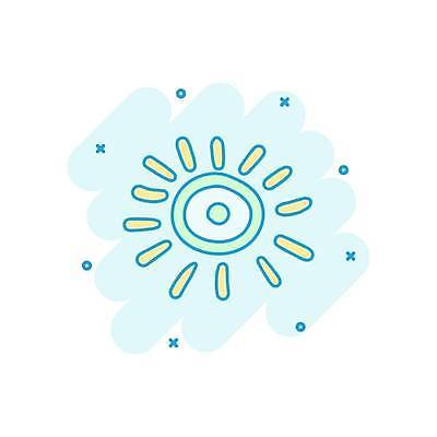 EPS 해외이미지 일러스트 사람없음 태양 손그림 민트색 해외일러스트 자연요소 컬러 파일형식 벡터 이미지허브