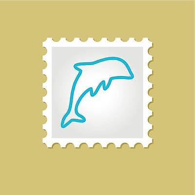 EPS 해외이미지 한마리 실루엣 하늘색 일러스트 사람없음 회색 돌고래 우표 해외일러스트 1 컬러 포유류 촬영기법 파란색 수중동물 파일형식 벡터 이미지허브