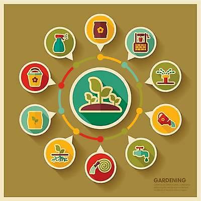 EPS 해외이미지 말풍선 일러스트 비즈니스 사람없음 초록색 농장 새싹 농사 인포그래픽 물뿌리개 정보 농기구 양동이 수도꼭지 원예 뿌리 호스 우물 거름 분무 비료포대 스프링쿨러 목차 해외일러스트 식물 컬러 농업 취미 파일형식 벡터 이미지허브