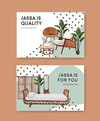 EPS 해외이미지 화분 의자 일러스트 사람없음 인테리어 침대 책상 내추럴 해외일러스트 디자인 가구 파일형식 벡터 이미지허브