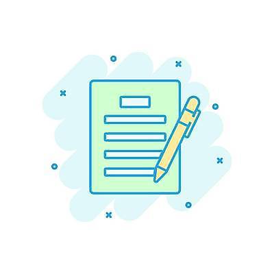 EPS 해외이미지 종이 일러스트 사람없음 펜 기록 문서 민트색 해외일러스트 컬러 필기구 파일형식 벡터 이미지허브