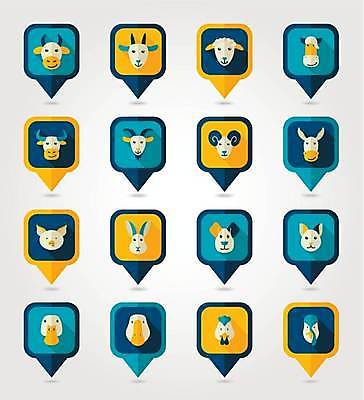 EPS 해외이미지 여러마리 일러스트 염소 오리 사람없음 세트 농장 고양이 토끼 닭 양 말_동물 돼지 소 강아지 황소 거위 당나귀 칠면조 해외일러스트 다수 농업 포유류 조류 반려동물 개 파일형식 벡터 이미지허브