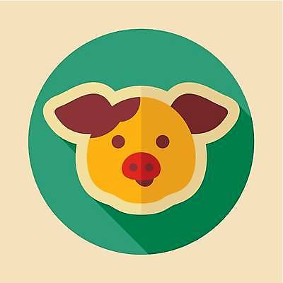 EPS 해외이미지 한마리 일러스트 사람없음 농장 돼지 원형 해외일러스트 도형 1 농업 포유류 파일형식 벡터 이미지허브