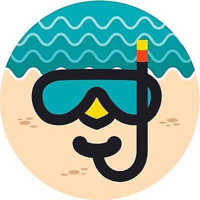 EPS 해외이미지 일러스트 해변 사람없음 여름 잠수경 해외일러스트 계절 바다 물안경 파일형식 벡터 이미지허브