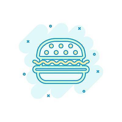 EPS 해외이미지 일러스트 사람없음 햄버거 민트색 해외일러스트 컬러 패스트푸드 파일형식 벡터 이미지허브
