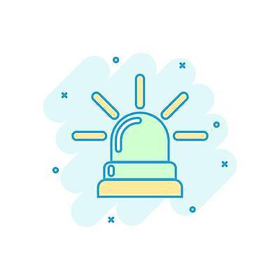 EPS 해외이미지 일러스트 사람없음 경고등 경보 민트색 사이렌 해외일러스트 컬러 파일형식 벡터 이미지허브