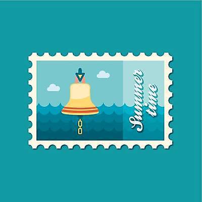 EPS 해외이미지 바다 일러스트 사람없음 파란색 노란색 종 우표 해외일러스트 컬러 파일형식 벡터 이미지허브