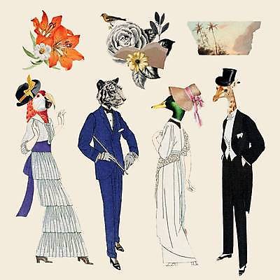 EPS 해외이미지 드레스 꽃 일러스트 조류 의인화 들기 턱시도 손짓 사람없음 세트 야자수 놀람 빈티지 막대기 호랑이 기린 복고 주머니손 앵무새 콜라주 청둥오리 해외일러스트 나무 식물 동물 옷 감정 컨셉 포유류 모션 오리 표정 정장 파일형식 벡터 이미지허브