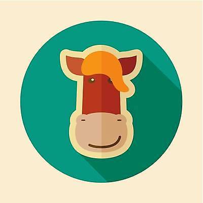 EPS 해외이미지 한마리 일러스트 사람없음 농장 말_동물 원형 해외일러스트 도형 1 농업 포유류 파일형식 벡터 이미지허브