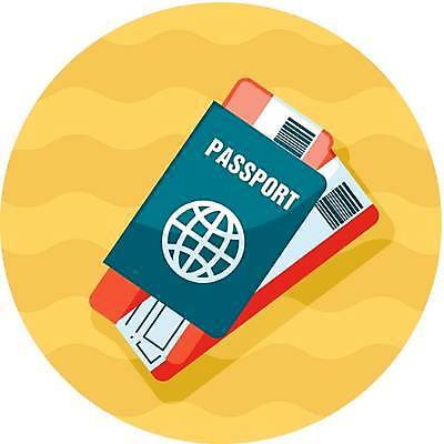 EPS 해외이미지 일러스트 사람없음 여름 노란색 항공권 여권 해외일러스트 계절 컬러 티켓 파일형식 벡터 이미지허브