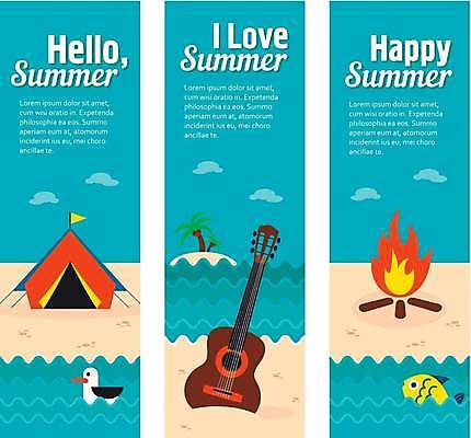 EPS 해외이미지 배너 세로배너 섬 일러스트 갈매기 텐트 어류 해변 사람없음 야자수 기타 모닥불 민트색 베이지색 배너세트 해외일러스트 나무 바다 컬러 조류 불 현악기 캠핑도구 세로 세트 수중동물 파일형식 벡터 이미지허브