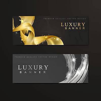 EPS 해외이미지 디자인 배너 물결 곡선 일러스트 추상 사람없음 그래픽 가로 세트 금속 검은색 고급 웨이브 해외일러스트 선 컬러 컨셉 무늬 재질 파일형식 벡터 이미지허브