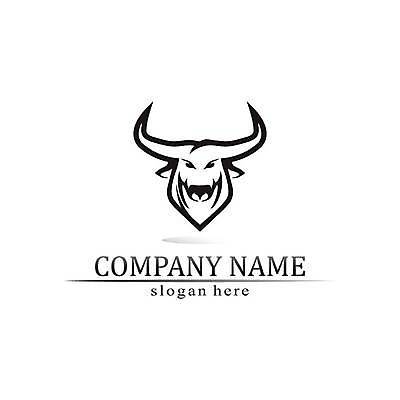 EPS 해외이미지 디자인 일러스트 비즈니스 사람없음 검은색 심볼 황소 해외일러스트 컬러 소 파일형식 벡터 이미지허브