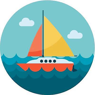 EPS 해외이미지 바다 하늘색 일러스트 사람없음 보트 해외일러스트 배_교통 파란색 파일형식 벡터 이미지허브