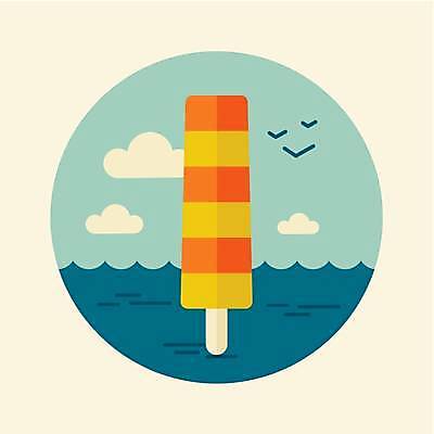 EPS 해외이미지 바다 하늘색 일러스트 아이스크림 사람없음 막대아이스크림 해외일러스트 디저트 파란색 파일형식 벡터 이미지허브