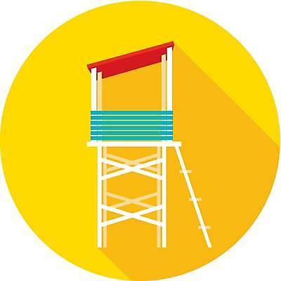 EPS 해외이미지 일러스트 사람없음 노란색 탑 수상구조대 해외일러스트 건축물 컬러 구조대 파일형식 벡터 이미지허브