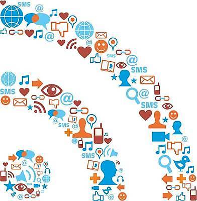 EPS 해외이미지 실루엣 인터넷 일러스트 통신 사람모양 사람없음 파란색 네트워크 메시지 이메일 와이파이 소셜네트워크 소셜미디어 해외일러스트 모양 컬러 촬영기법 무선인터넷 파일형식 벡터 이미지허브