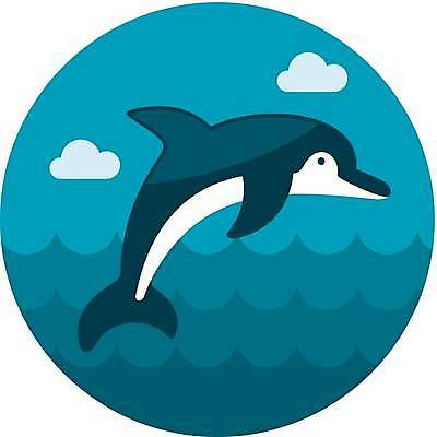 EPS 해외이미지 한마리 바다 일러스트 사람없음 파란색 돌고래 해외일러스트 1 컬러 포유류 수중동물 파일형식 벡터 이미지허브
