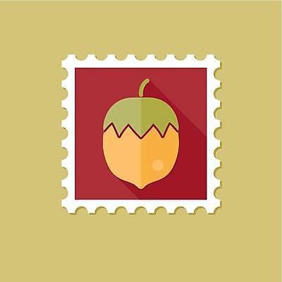 EPS 해외이미지 일러스트 사람없음 빨간색 연두색 노란색 견과류 우표 해외일러스트 컬러 초록색 파일형식 벡터 이미지허브