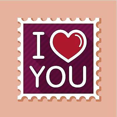 EPS 해외이미지 일러스트 사랑 사람없음 빨간색 하트 자주색 우표 아이러브유 해외일러스트 모양 감정 컬러 파일형식 벡터 이미지허브