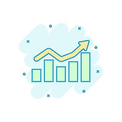 EPS 해외이미지 화살표 일러스트 사람없음 막대그래프 상승 민트색 해외일러스트 컬러 컨셉 그래프 파일형식 벡터 이미지허브