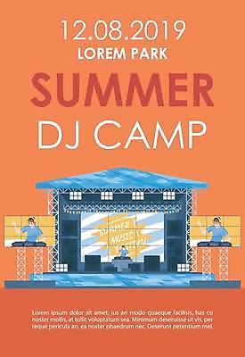 EPS 해외이미지 남자 포스터 일러스트 손짓 팜플렛 상반신 성인 세명 여름 주황색 스피커 공연 무대 공연장 DJ 음악축제 성인남자만 해외일러스트 계절 음악 컬러 음향기기 모션 사람 이벤트 축제 극장 남자만 성인만 파일형식 벡터 이미지허브