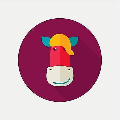 EPS 해외이미지 한마리 일러스트 사람없음 농장 말_동물 원형 해외일러스트 도형 1 농업 포유류 파일형식 벡터 이미지허브