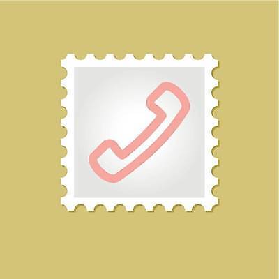 EPS 해외이미지 분홍색 일러스트 사람없음 회색 전화기 수화기 우표 해외일러스트 컬러 파일형식 벡터 이미지허브