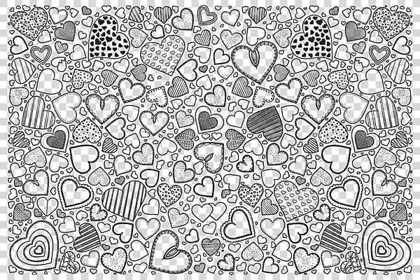 EPS 해외이미지 일러스트 사랑 사람없음 세트 하트 낙서 가득함 라인아트 손그림 해외일러스트 모양 감정 선 파일형식 벡터 이미지허브