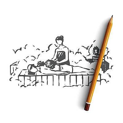 EPS 해외이미지 여자 남자 일러스트 휴식 들기 눕기 스파 목욕 스케치 손그림 아로마테라피 테라피 사우나 위생관리 얼굴없음 성인만 해외일러스트 컨셉 모션 관리 미술 사람 뷰티 청결 파일형식 벡터 이미지허브