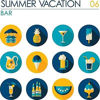 EPS 해외이미지 일러스트 수박 맥주 생맥주 사람없음 여름 세트 칵테일 바 선술집 레모네이드 파인애플 빙수 맥주병 콘아이스크림 막대아이스크림 수박조각 해외일러스트 계절 조각 과일 술병 아이스크림 디저트 주류 술집 열대과일 에이드 파일형식 벡터 이미지허브