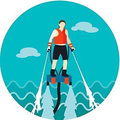 EPS 해외이미지 전신 남자 하늘색 일러스트 한명 성인 잡기 떠있는 성인남자한명만 플라이보드 해외일러스트 1 모션 사람 레포츠 파란색 남자한명만 성인남자만 파일형식 벡터 이미지허브