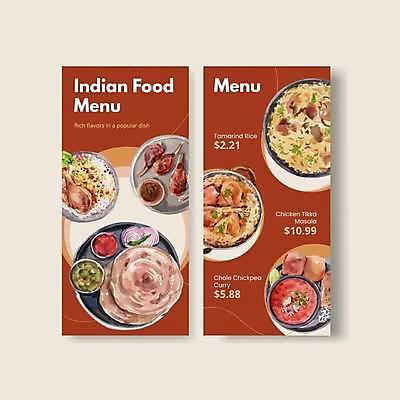 EPS 해외이미지 일러스트 육류 사람없음 빨간색 치킨 메뉴 메뉴판 볶음밥 인도음식 해외일러스트 음식 컬러 식재료 닭고기요리 동양음식 파일형식 벡터 이미지허브