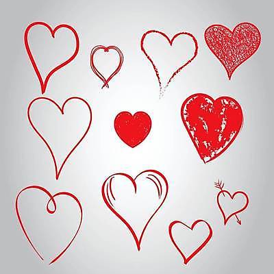 EPS 해외이미지 일러스트 사랑 사람없음 빨간색 하트 손그림 해외일러스트 모양 감정 컬러 파일형식 벡터 이미지허브