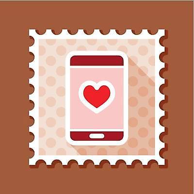 EPS 해외이미지 분홍색 일러스트 모바일 사람없음 스마트폰 물방울무늬 하트 우표 해외일러스트 모양 컬러 무늬 핸드폰 스마트기기 파일형식 벡터 이미지허브