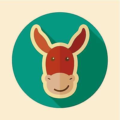 EPS 해외이미지 한마리 일러스트 사람없음 농장 원형 당나귀 해외일러스트 도형 1 농업 말_동물 파일형식 벡터 이미지허브