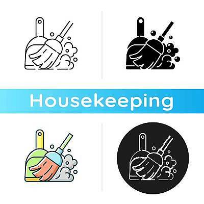 EPS 해외이미지 디자인 가사 일러스트 사람없음 플랫 빗자루 청소 서비스 쓰레받기 해외일러스트 청소도구 파일형식 벡터 이미지허브