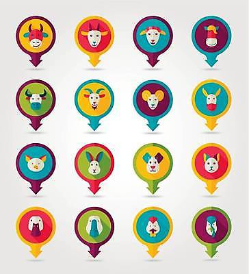 EPS 해외이미지 말풍선 여러마리 일러스트 염소 오리 사람없음 세트 농장 고양이 토끼 닭 양 말_동물 돼지 소 강아지 황소 거위 당나귀 해외일러스트 다수 농업 포유류 조류 반려동물 개 파일형식 벡터 이미지허브