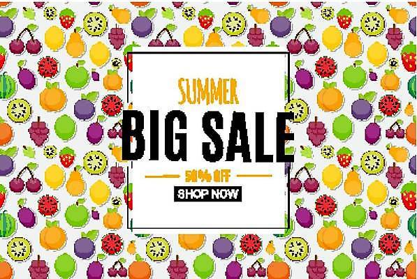 EPS 해외이미지 배너 패턴 과일 일러스트 이벤트 사람없음 세일 빅세일 여름맞이 해외일러스트 무늬 파일형식 벡터 여름_계절 이미지허브