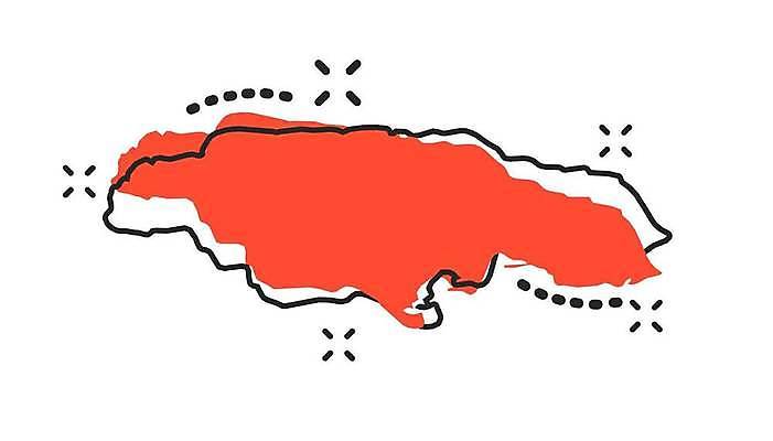EPS 해외이미지 지도 라인일러스트 일러스트 사람없음 주황색 자메이카 해외일러스트 컬러 북아메리카 파일형식 벡터 아메리카 대륙 이미지허브