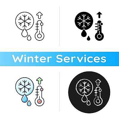 EPS 해외이미지 계절 겨울 일러스트 날씨 사람없음 세트 눈송이 온도계 상승 기온 해외일러스트 컨셉 눈_날씨 파일형식 벡터 이미지허브