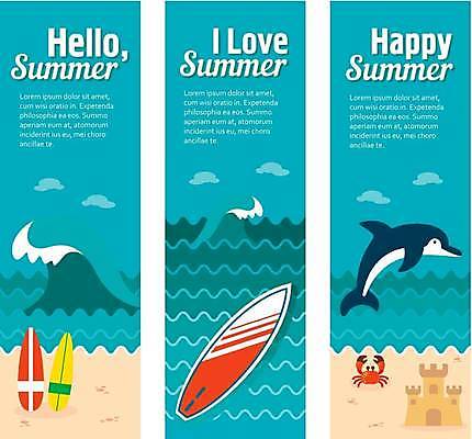 EPS 해외이미지 배너 세로배너 파도 일러스트 해변 사람없음 게 서핑보드 돌고래 모래성 민트색 베이지색 배너세트 해외일러스트 모래 바다 컬러 포유류 갑각류 세로 세트 수중동물 보드_스포츠 파일형식 벡터 이미지허브