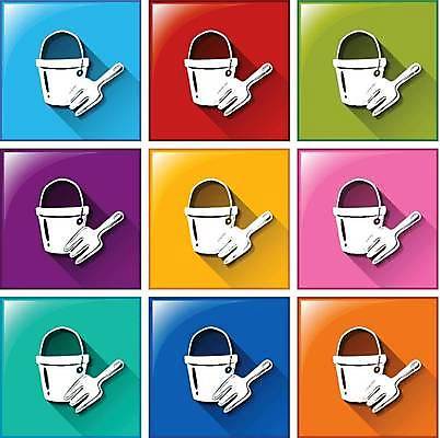 EPS 해외이미지 일러스트 버튼 사람없음 컬러풀 양동이 모래놀이 모래삽 해외일러스트 모래 컬러 놀이 삽 파일형식 벡터 이미지허브