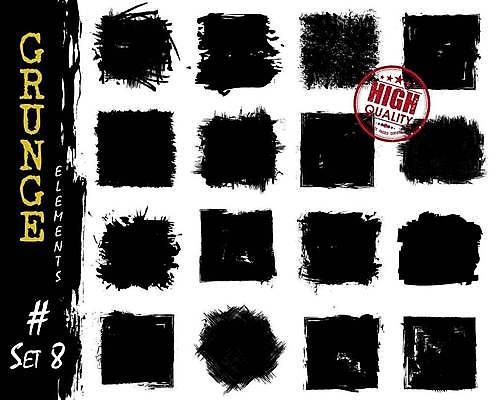 EPS 해외이미지 일러스트 붓터치 사람없음 검은색 플랫 질감 그런지 해외일러스트 컬러 파일형식 벡터 이미지허브