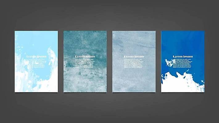 EPS 해외이미지 디자인 배너 하늘색 백그라운드 일러스트 추상 사람없음 세로 세트 해외일러스트 무늬 파란색 파일형식 벡터 이미지허브